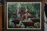 Gene Norris, Herding Cows, Oil on canvas