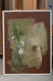 Wildflowers in Vase: Two Works by American School, Oil on board, offered Dec 2011