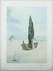 Apparition Cousine by Salvador Dalí, Color etching, sold Jan 2012