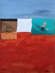 Patsy Fleming, Swimming, Mixed media