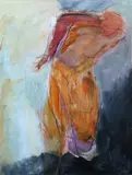 Figure by American School, Oil on paper, sold Jan 2012