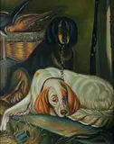 Bird Dogs by American School, BIRD DOGS, oil on panel, sold Jan 2012