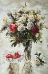 American School, STILL LIFE WITH FLOWERS, giclee print on canvas, STILL LIFE WITH FLOWERS, giclee print on canvas