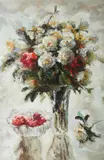 American School, STILL LIFE WITH FLOWERS, giclee print on canvas, STILL LIFE WITH FLOWERS, giclee print on canvas