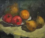 Chung Kuo, Still Life with Fruit, Oil on canvas