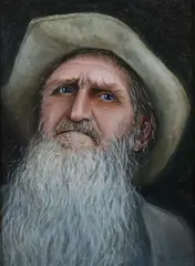 Helen Graf, Portrait of Man with Beard, Oil on board
