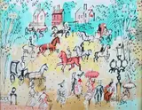 Charles Cobelle, Park Scene with Horse Carriages