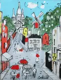 Charles Cobelle, Street Scene with Cafe