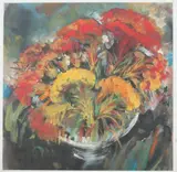 Flowers by Lin Fengmian, FLOWERS, oil on paper, signed, offered Feb 2012