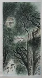Zhang Dengtang, Untitled, TEMPLE, ink and color on paper scroll, signed and sealed