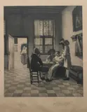Dutch School, Interior Scene, Engraving