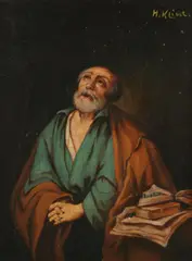 H. Klimt, Man in Prayer, Oil on panel