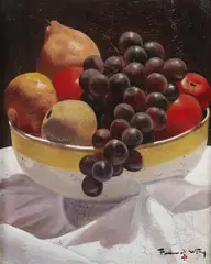 Fernand Wery, Still Life with Fruit, Oil on panel