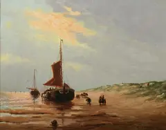 J. Verberghem, COMING ASHORE: TWO WORKS, each signed lower right, Oil on canvas