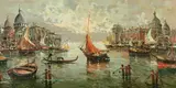 View of the Grand Canal by Continental School, Oil on canvas, offered Feb 2012
