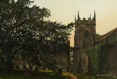 Oliver Baker, A Country Churchyard, A COUNTRY CHURCHYARD, oil on canvas