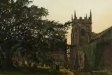 Oliver Baker, A Country Churchyard, A COUNTRY CHURCHYARD, oil on canvas