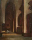 C. Vroman, Cathedral Interior, Oil on panel