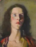 Albert Jean Adolphe, Portrait of Woman, Oil on board