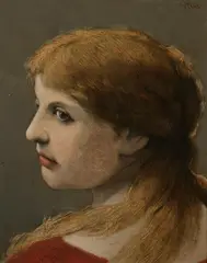 G. May, Portrait of Woman in Profile, Oil on canvas