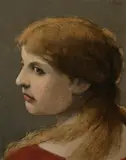 G. May, Portrait of Woman in Profile, Oil on canvas