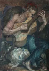 Ennio Calabria, The Guitarist, Oil on canvas