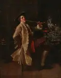 Louis Georges Brillouin, Dandy with Pipe, Oil on panel