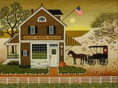 Charles Wysocki, Cape Cod Clip Joint, Oil on canvas