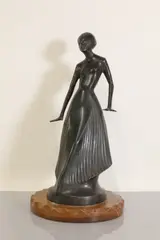Theo Vos, Theo Vos (Dutch, 1887, 1887-1948) a bronze figure of a Javanese dancer