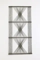 Peter Collingwood, Peter Collingwood (1922-2008) 'M.48 No.9' a microgauze wall hanging of woven khaki linen and steel