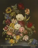 Adrian Hoffman, Untitled, Adrian Hoffman (20th century) Summer flowers in a vase oil on board 98 x 75.5cm
