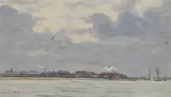 Alfred Harvey Moore, Untitled, oil on board 20.6 x 35.5cm