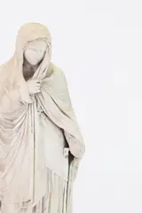 Benjamin Edward Spence, Untitled, a carved white marble figure, on an oval plinth