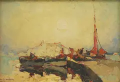 Louis Pastour, Untitled, oil on board 23.5 x 33.5cm and 21 x 30.5cm (2)
