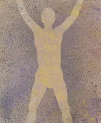 Lawrence Gowing, Untitled, Sir Lawrence Gowing RA (1918-1991) Silhouette of a man acrylic on canvas 56 x 46cm