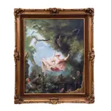Firmado Marín, Reproducción de "El columpio" de Jean-Honoré Fragonard, Óleo sobre tela