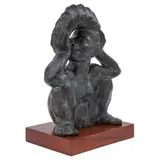 Tiburcio Ortiz, Untitled, Escultura en bronce IV - 6 en base de madera