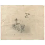 Antonio Ruiz "el Corzo", El entierro de la vaca, boceto, Lápiz de grafito sobre papel
