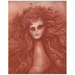 Primavera by Sofía Bassi, Sanguina sobre papel, offered Apr 2022