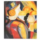 Anónimo, Personaje con frutero, Acrílico sobre tela