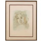 Léonor Fini, Retrato de niña, Grabado E.A