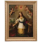 José Cayetano Padilla, SANTA FILOMENA, Óleo sobre tela. Firmado: "J.C. Padilla"