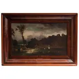 Constant Troyon, PAISAJE CAMPIRANO CON PERSONAJES