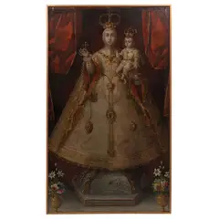MÉXICO, SIGLO XVIII by Virgen del Rosario, Óleo sobre tela, offered Mar 2022