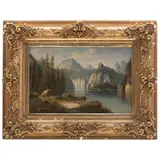 FINALES DEL SIGLO XIX by Paisaje Montañoso Con Cascada, Óleo sobre tela, offered Mar 2022