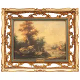 Atribuido A Giuseppe Zais, PAESAGGIO, Óleo sobre tabla