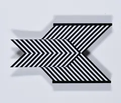 Ludwig Wilding, Anamorphose ANAM 2818, 1998, Serigrafie auf Karton auf lackiertem Holz aufgezogen