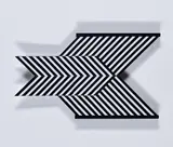 Ludwig Wilding, Anamorphose ANAM 2818, 1998, Serigrafie auf Karton auf lackiertem Holz aufgezogen