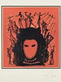 Aus: Knights of the Round Table by Salvador Dalí, 1977, Farblithografie auf Arches FRANCE (Wasserzeichen), sold Jun 2020