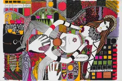 Dorothy Iannone, Ohne Titel (She's got everything she needs), Farbserigrafie auf leichtem Karton